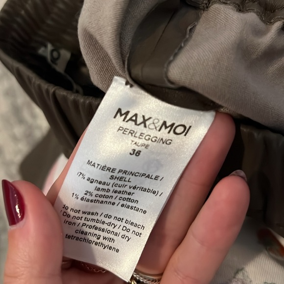 Max & Moi Paris Taupe Leather Pants - Picture 5 of 5